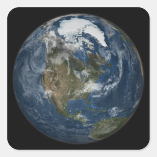 Adesivo Quadrado Uma vista da terra