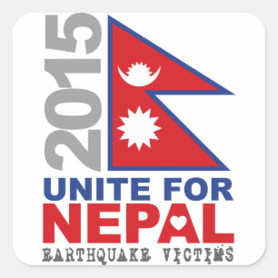 Adesivo Quadrado Una para o alivio do terremoto de Nepal