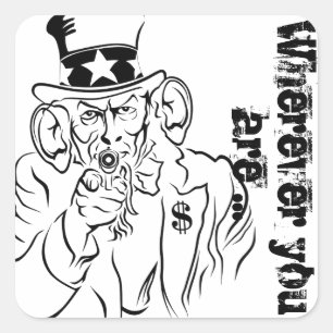 Adesivo Quadrado Uncle Sam