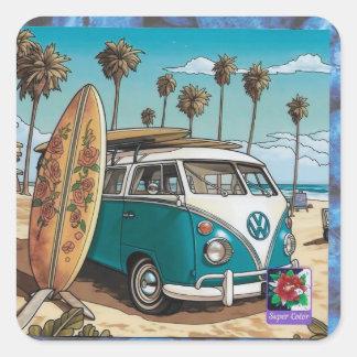 Adesivo Quadrado une voiture sur photo carré