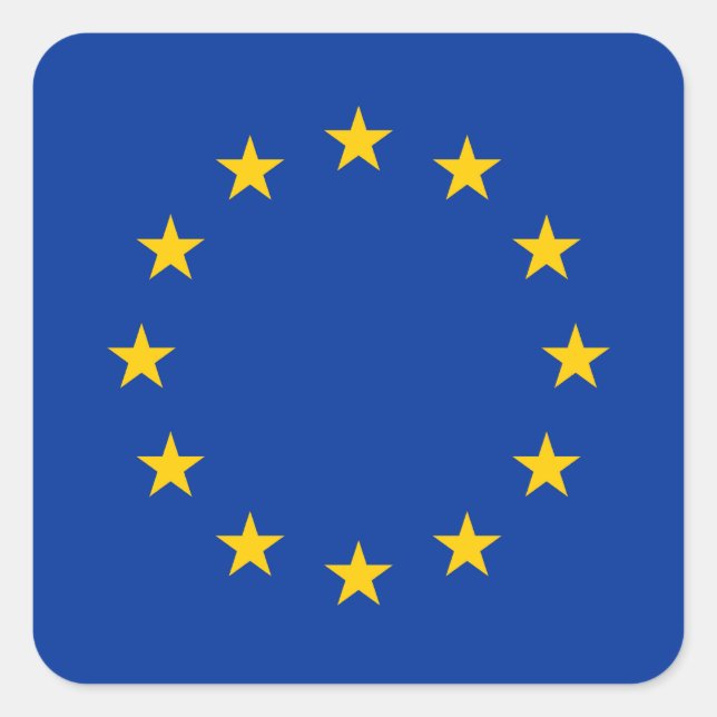 Adesivo Quadrado União Europeia - Bandeira da UE (Frente)