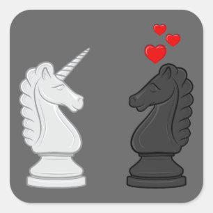 Adesivo Quadrado Unicorn Chess Knight