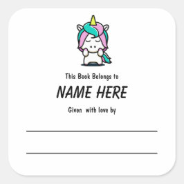 Adesivo Quadrado Unicorn Crianças com Mensagem
