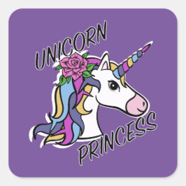 Adesivo Quadrado Unicorn Princess Design - Padrões