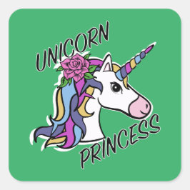 Adesivo Quadrado Unicorn Princess Design - Padrões