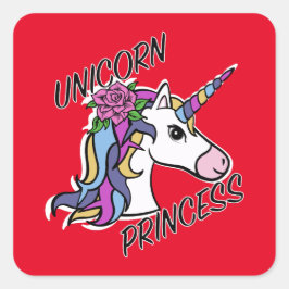 Adesivo Quadrado Unicorn Princess Design - Padrões