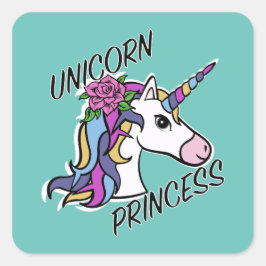 Adesivo Quadrado Unicorn Princess Design - Padrões
