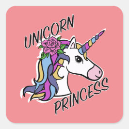 Adesivo Quadrado Unicorn Princess Design - Padrões