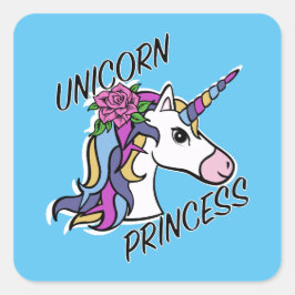 Adesivo Quadrado Unicorn Princess Design - Padrões