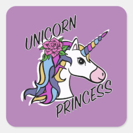 Adesivo Quadrado Unicorn Princess Design - Padrões