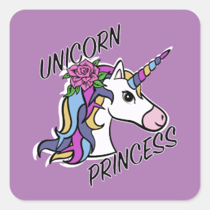 Adesivo Quadrado Unicorn Princess Design - Padrões