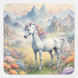 Adesivo Quadrado Unicorn Sticker