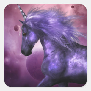 Adesivo Quadrado Unicorn Stickers