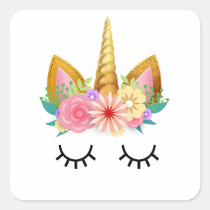 Adesivo Quadrado Unicórnio
