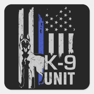 Adesivo Quadrado Unidade K9 - Malinois - pastor belga - Mecelaar