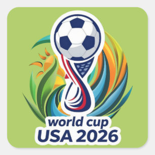 Adesivo Quadrado Unidos pelo Jogo: Design de Celebração de Futebol 