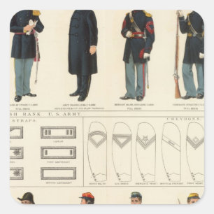 Adesivo Quadrado Uniformes, E.U., exércitos do CS