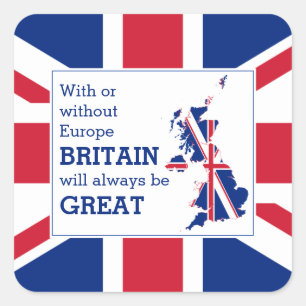 Adesivo Quadrado Union Jack BRITAIN SEMPRE EXCELENTE Brexit Positiv