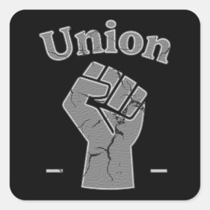 Adesivo Quadrado Union Strong Worker Fist Minimal Design