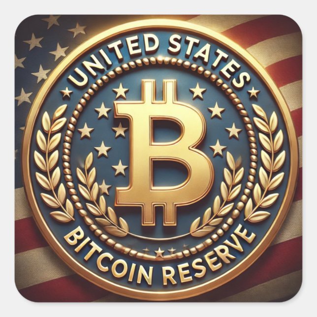 Adesivo Quadrado United Stated Bitcoin Reserve sticker (Frente)
