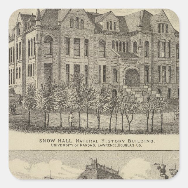 Adesivo Quadrado Universidade do Kansas (Frente)