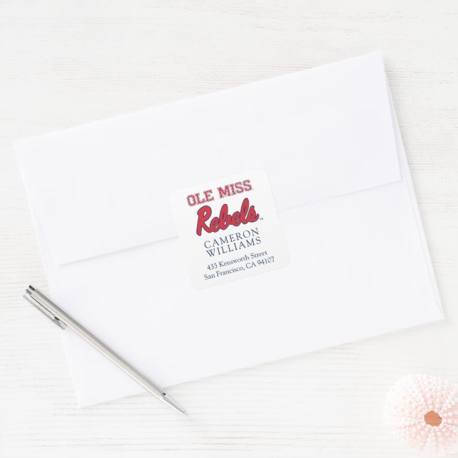 Adesivo Quadrado Universidade do Mississippi | Ole Miss Rebels (Envelope)