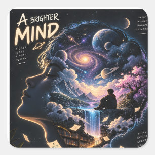 Adesivo Quadrado Universo Astral da Paisagem Mental Dentro da Arte