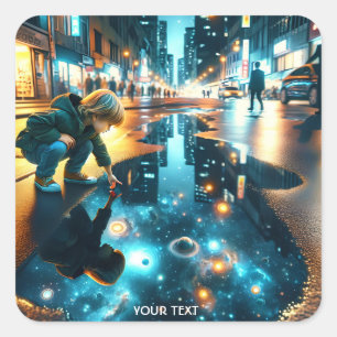 Adesivo Quadrado Universo da rua Fantasy Cute Boy