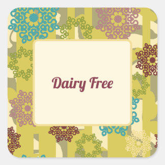 Adesivo Quadrado Urban Floral Dairy Free Dietary Requirement