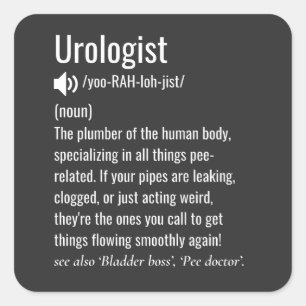 Adesivo Quadrado urologista define urologia engraçada
