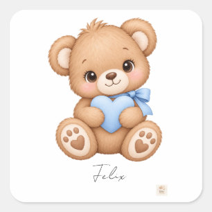 Adesivo Quadrado Urso 