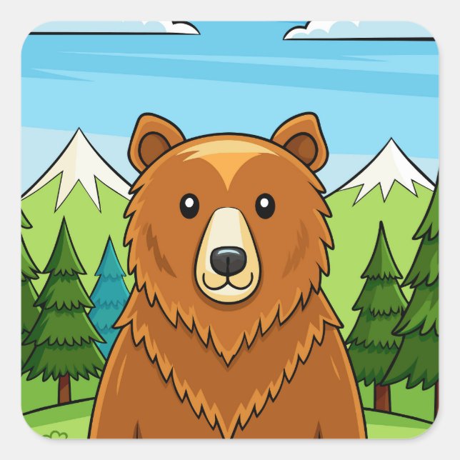 Adesivo Quadrado Urso (Frente)
