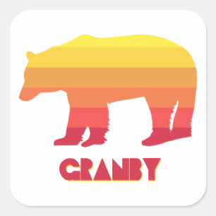 Adesivo Quadrado Urso Arco-íris de Granby Colorado