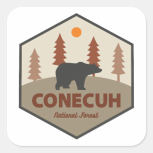 Adesivo Quadrado Urso da Floresta Nacional de Conecuh