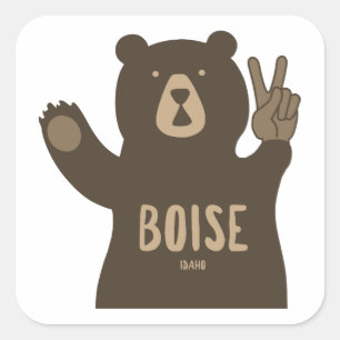 Adesivo Quadrado Urso da Paz de Boise Idaho