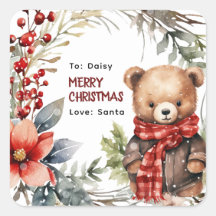 Urso de Inverno Fofo Presente de Natal para Crianç