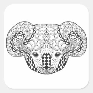 Adesivo Quadrado Urso de Koala inspirado