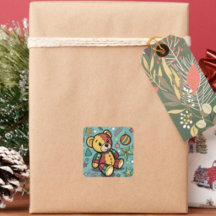 Urso de Natal em Patchwork Caprichoso