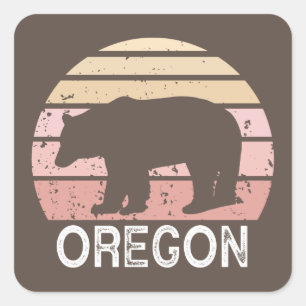 Adesivo Quadrado Urso de Oregon