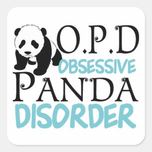 Adesivo Quadrado Urso de panda bonito