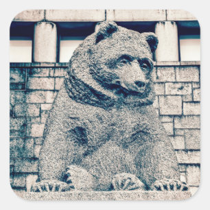 Adesivo Quadrado Urso de Pedra