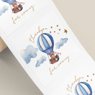 Adesivo Quadrado Urso de Pelúcia Obrigado por Vir