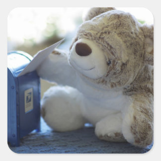 Adesivo Quadrado Urso de Teddy Mails a Letra 2