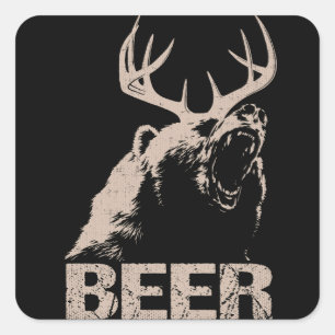 Adesivo Quadrado Urso dos cervos da cerveja