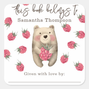 Adesivo Quadrado Urso - este livro pertence a