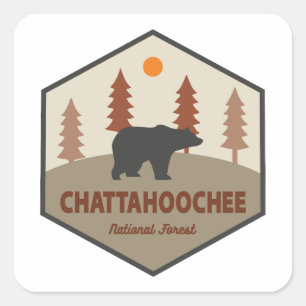 Adesivo Quadrado Urso Florestal Nacional de Chattahoochee