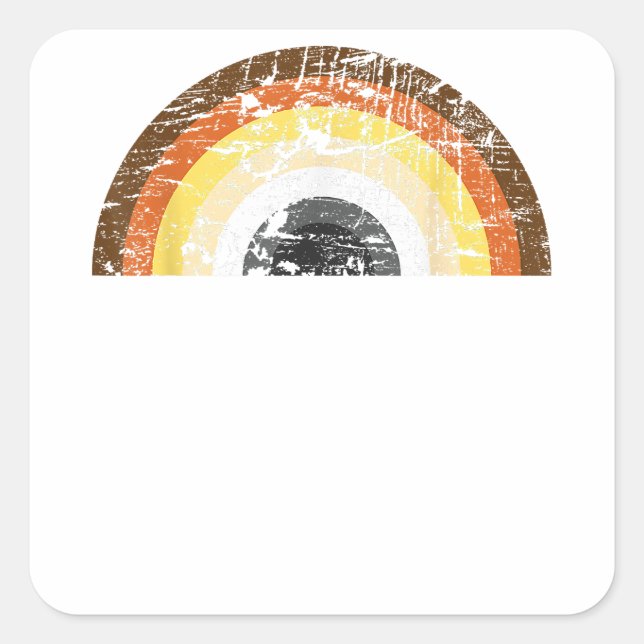 Adesivo Quadrado Urso LGBTQ Durante Orgulho gay Mês - Urso Gay de C (Frente)