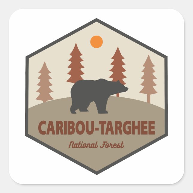 Adesivo Quadrado Urso Nacional Florestal Carionho-Targhee (Frente)