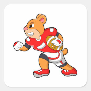 Adesivo Quadrado Urso no Futebol