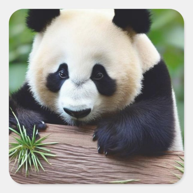 Adesivo Quadrado Urso Panda Bonito (Frente)